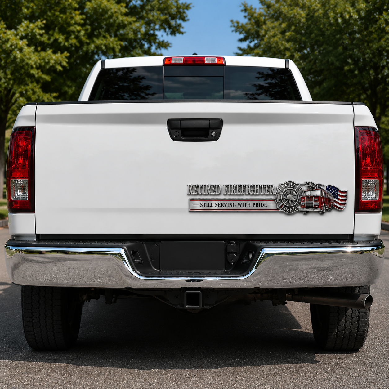 Retired Firefighter Pride Badge Decal – ‘Still Serving With Pride’ Truck & Car Emblem