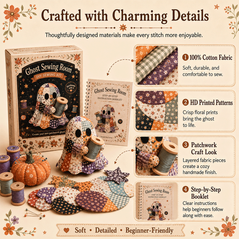 🔥40% Off Last Day - 👻 Little Ghost’s Cozy Halloween DIY Patchwork Kit