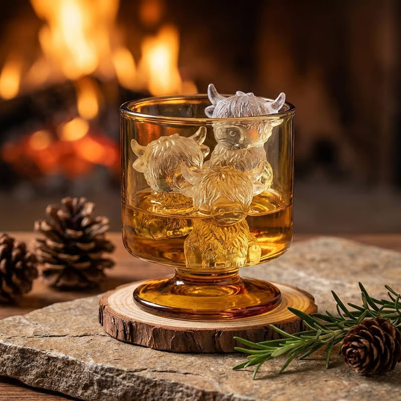 🐮 Mini Highland Cow Ice Cube Mold – Cute 3D Ice for Drinks, Parties & Gifts