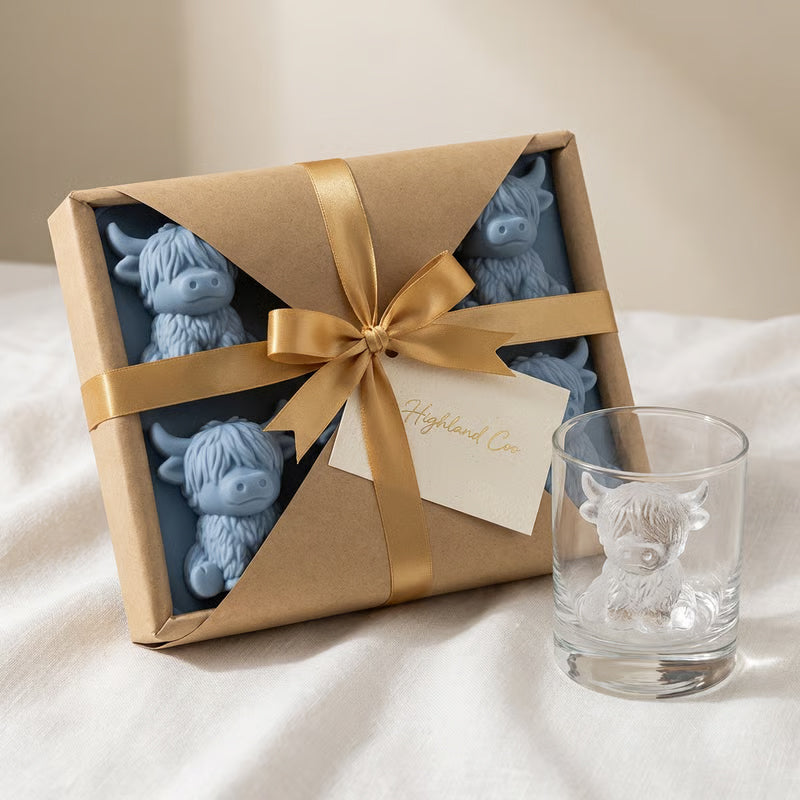🐮 Mini Highland Cow Ice Cube Mold – Cute 3D Ice for Drinks, Parties & Gifts