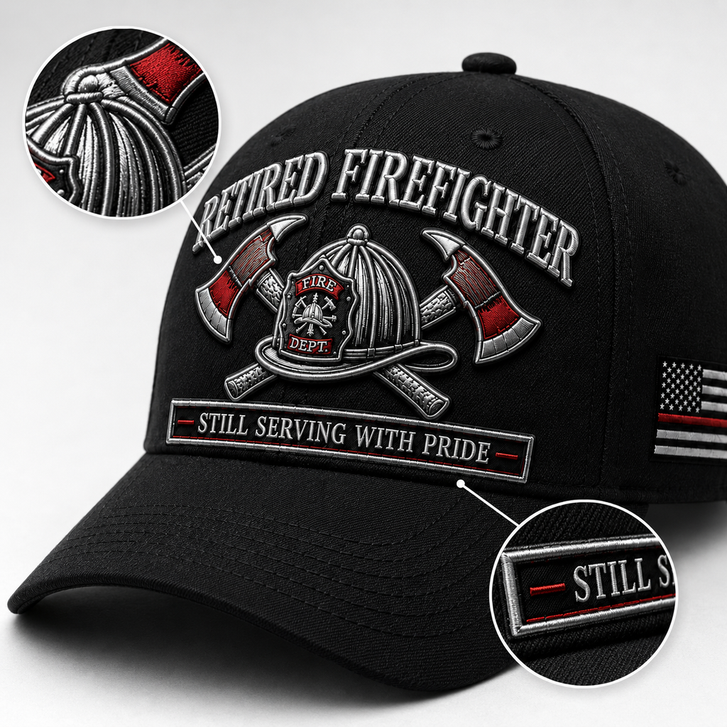Retired Firefighter Embroidered Baseball Cap – Still Serving With Pride