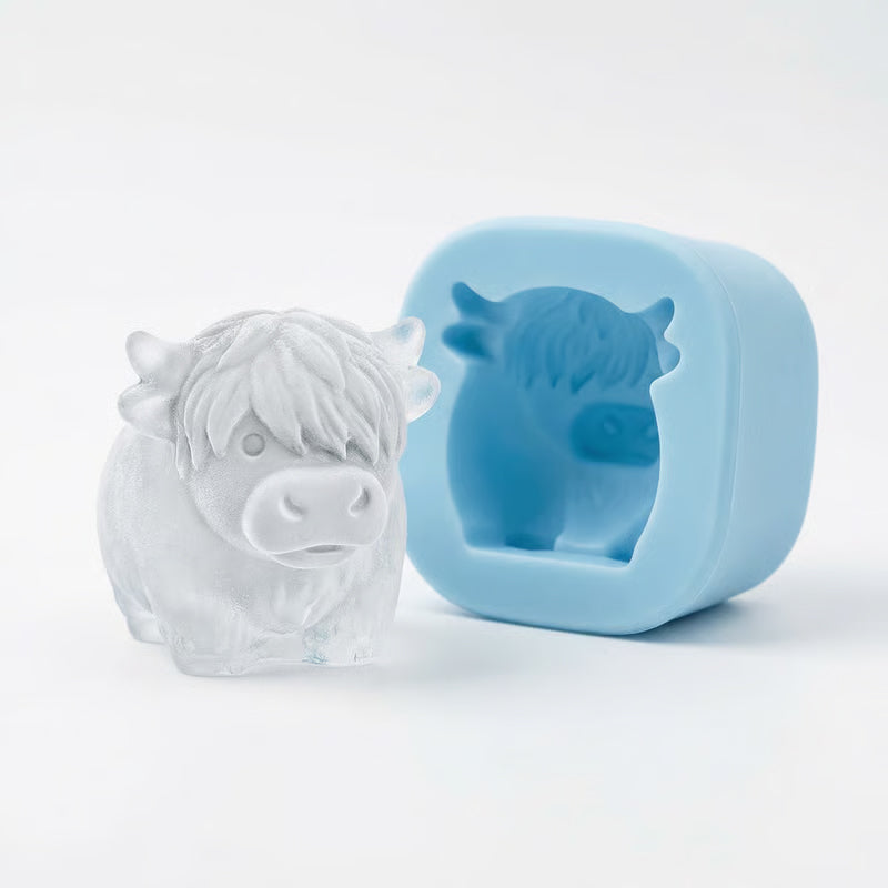 🐮 Mini Highland Cow Ice Cube Mold – Cute 3D Ice for Drinks, Parties & Gifts