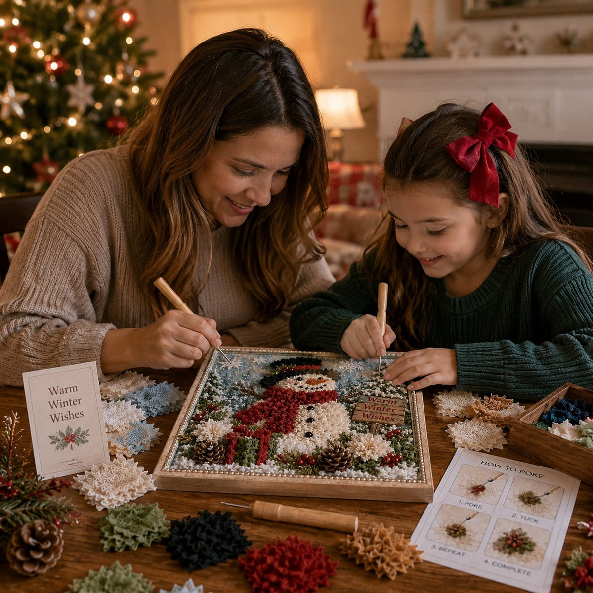🎄🎅 Premium 3D Christmas Fabric Poke Art Kit