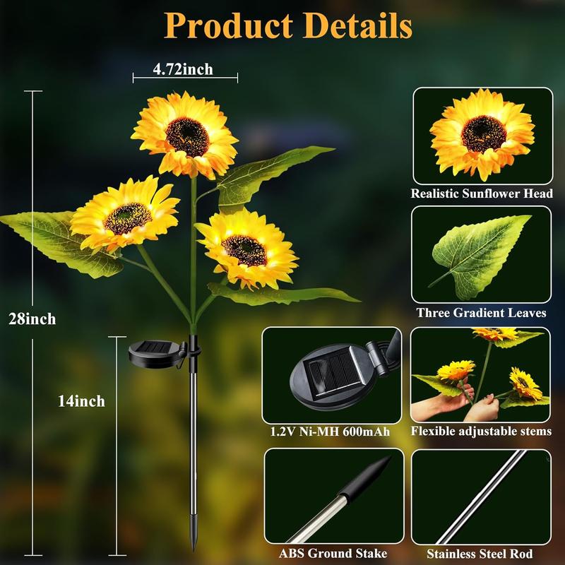 🌻Mother's Day Sale 49% OFF- 🌞Solar LED Sunflower Garden Lights-29.6inch/74cm