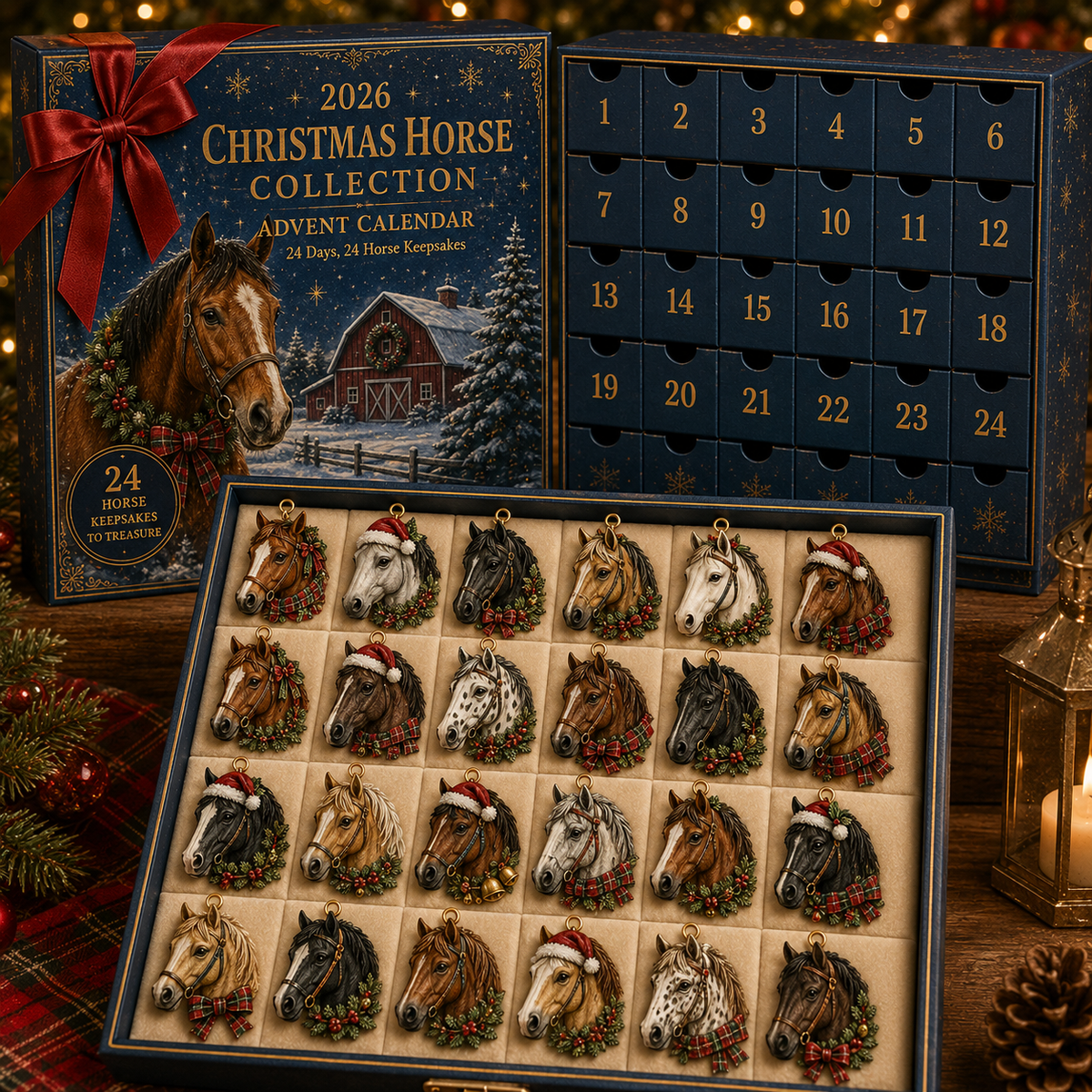 2026 Christmas Horse Collection Advent Calendar – 24 Horse Keepsake Ornaments