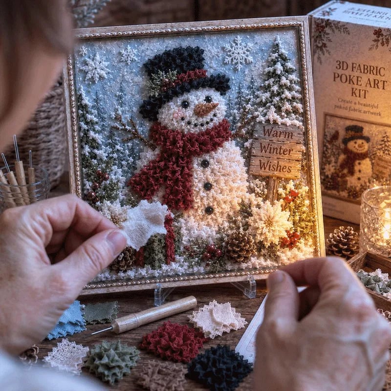 🎄🎅 Premium 3D Christmas Fabric Poke Art Kit