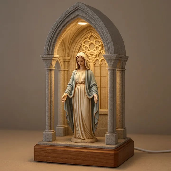(🎁Last Day 50% OFF)🔥100% Handcrafted Virgin Mary LED Devotional Table Lamp