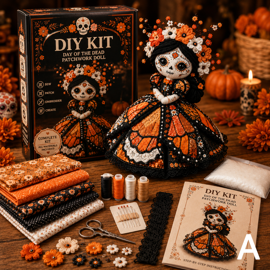 🔥50% Off Last Day-Day of the Dead Patchwork Doll DIY Kit
