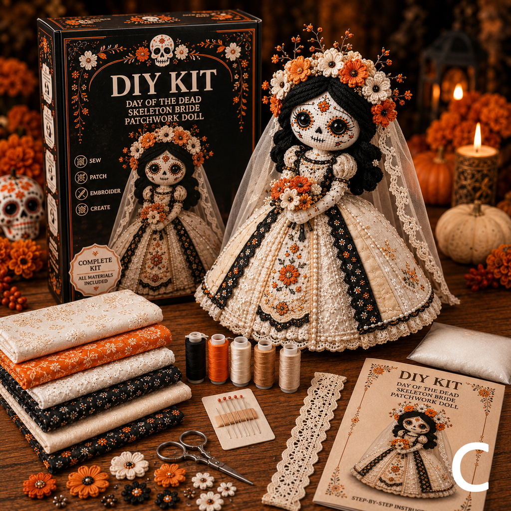 🔥50% Off Last Day-Day of the Dead Patchwork Doll DIY Kit