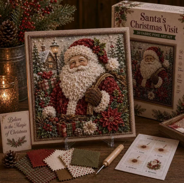 🎄🎅 Premium 3D Christmas Fabric Poke Art Kit