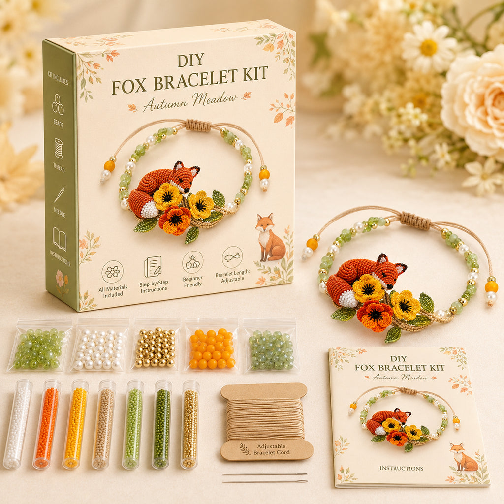 DIY Beaded Nature Bracelet Kit – Bird, Fox & Butterfly Bracelet Making Kit