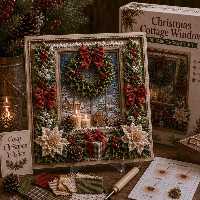 🎄🎅 Premium 3D Christmas Fabric Poke Art Kit