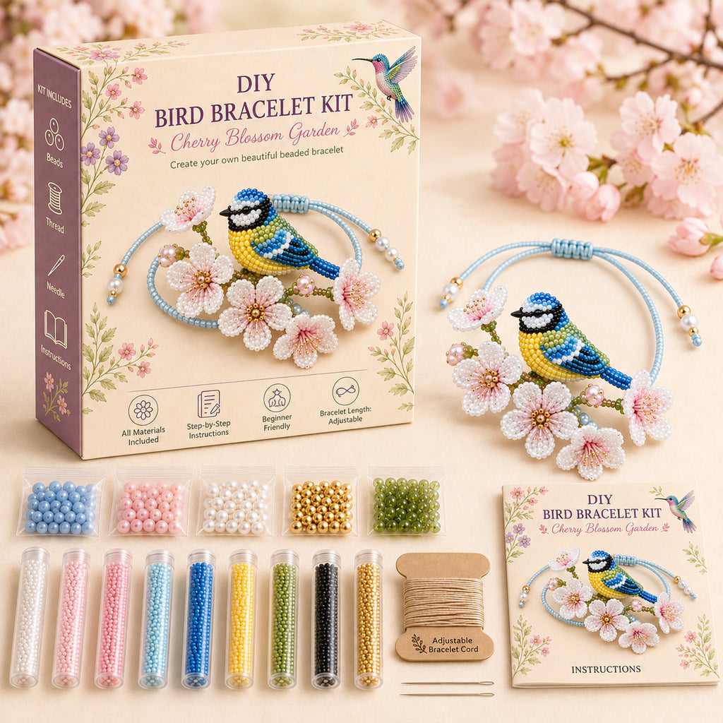 DIY Beaded Nature Bracelet Kit – Bird, Fox & Butterfly Bracelet Making Kit