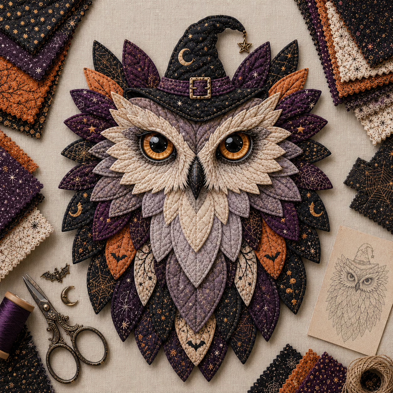 💥 LAST DAY 49% OFF - 🦉 Layered Fabric Owl Wall Art DIY Kit – Easy for Beginners, Guide Included (📦Buy 2 Free Shipping)